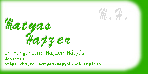 matyas hajzer business card